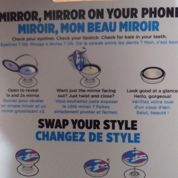 New!!! white marble popsocket popmirror - Picture 3 of 4